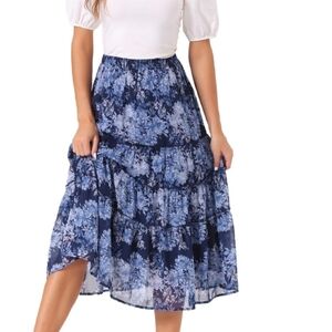 Studio West Floral Navy Skirt